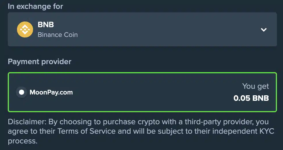 Stake Binance payment option image 9