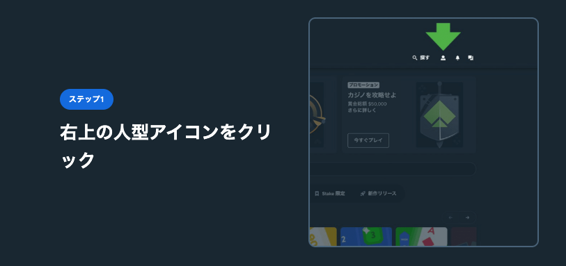 Step 1 Stake（ステークカジノ）の本人確認（KYC）